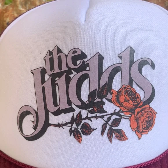Vintage The Judds Concert Hat by OTTO Maroon and White Mesh Trucker Cap - Picture 8 of 13